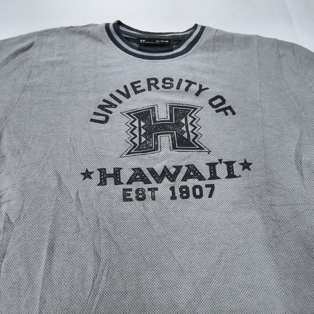 Under Armour University Of Hawaii Crew Neck Graphic Shirt Mens Size XL Gray
